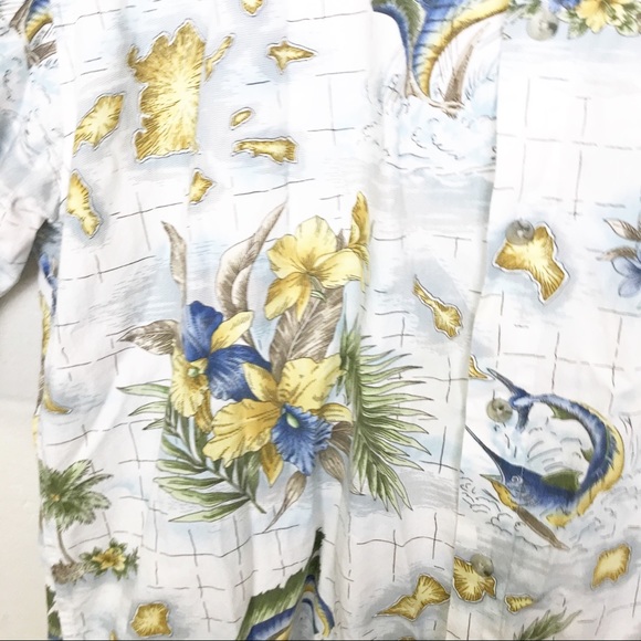 Campia Moda Men's 100% Cotton Hawaiian Button Down - Picture 3 of 6